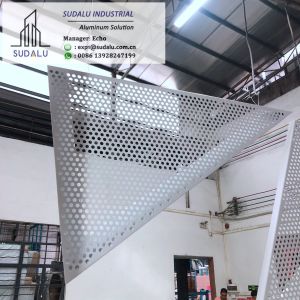 Buy cheap SUDALU Triangle Shape Aluminum Perforated Panel for Facade Cladding from wholesalers