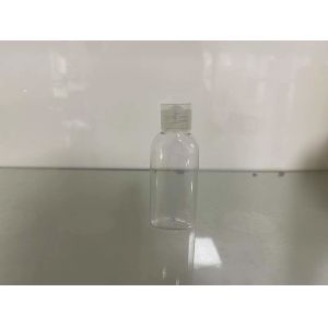 Refillable 50ml PET Clear Plastic Bottles Oval Flat With Flip Top Cap