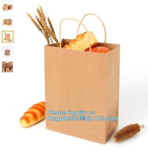 Buy cheap Custom brown bakery food grade packaging bread kraft paper bag with handles,Bread Packaging Paper Bags for Wholesale pak from wholesalers