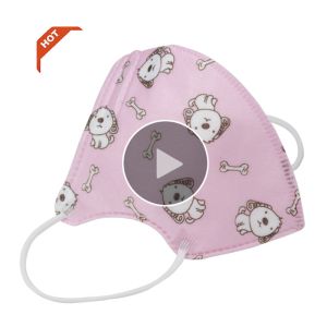 Kid Wearing Medical Mask Disposable N95 Shield With Breather Valve