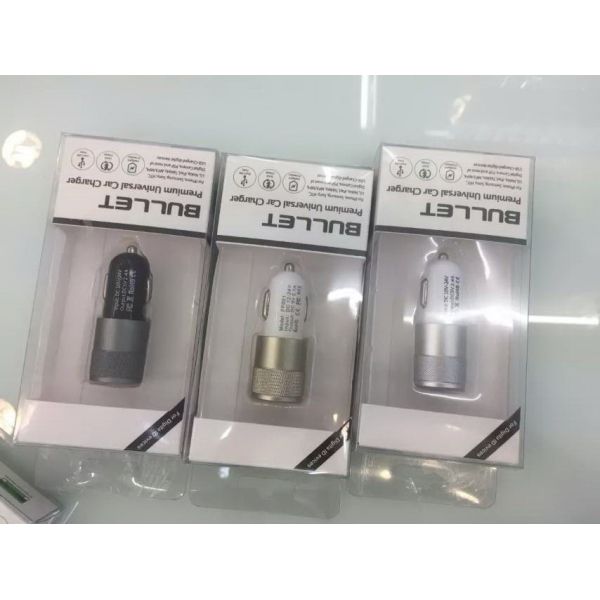 Quality Bullet metal Car charger 2 USB ,output 2.4 A for sale
