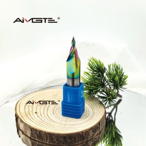 0.1mm Tip 2 Flute Carbide Tapered Engraving Cutter Micro CNC Engraver for Fine