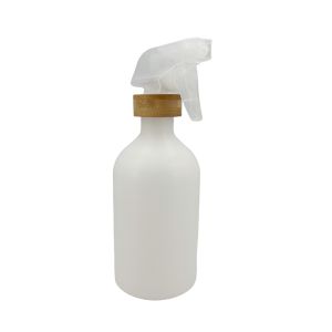 500ml 16 Ounce Matte White Luxury Spray Bottle Square Gun Sprayer With Bamboo
