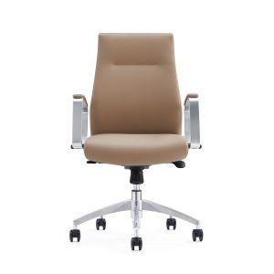 Buy cheap Middle Back Leather Office Chair Swivel With Aluminum Armrest from wholesalers