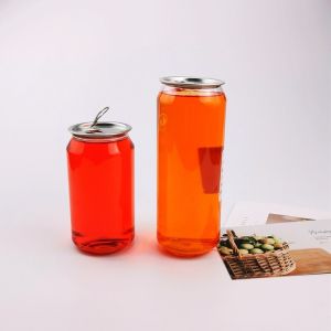Plastic Drink Bottle Beverage Juice Soda Can Packaging With Lid