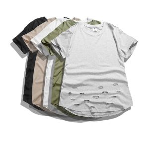 Buy cheap O Neck Distressed Oversized T Shirt , Mens Scoop Bottom T Shirt Short Sleeve from wholesalers