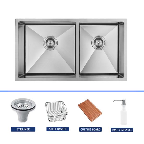 Quality Brushed Surface Single Bowl Undermount Sink Rectangular Shape for sale