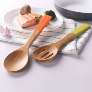 Buy cheap Heat Resistant 5 Piece Bamboo Utensil Set With Spatula And Mixing Spoon from wholesalers