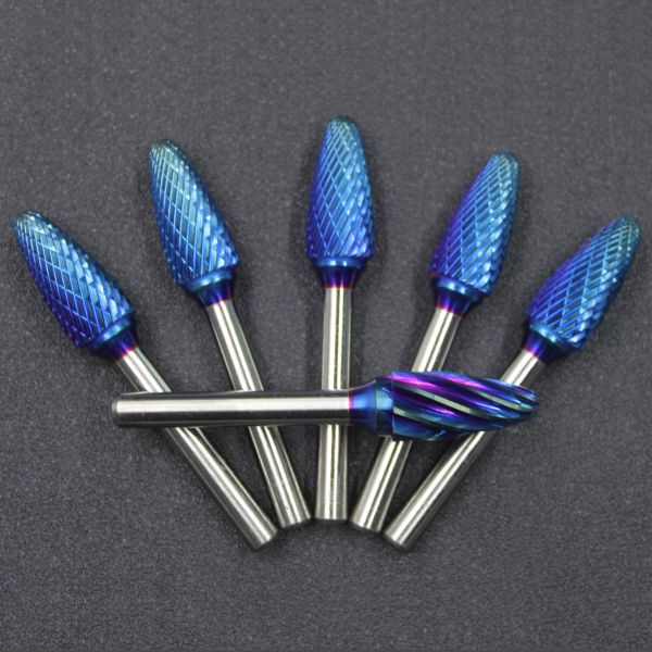 SILVER Tungsten Carbide Burr Set 1/8-1/4 INCH Or 3-6MM Shank Size Cobalt