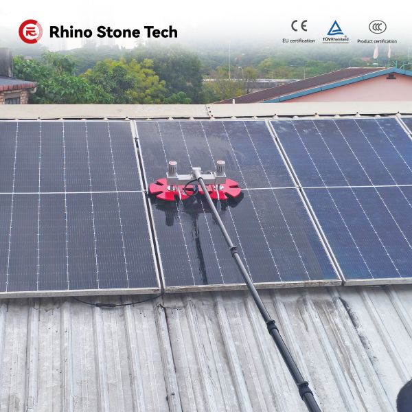 Quality Dual Disc Solar Panels Cleaning Brush Rooftop/Mountain/Farming /BIPV Systems PV Array Units Washing Toolings Kit for sale