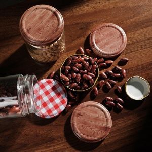 Gold 53mm 43mm Lug Cap Closure Lid For Tinplate Jar