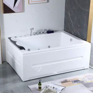 Buy cheap Acrylic Bathroom Sanitary Ware Fibreglass Double Whirlpool Spa Bathtub from wholesalers