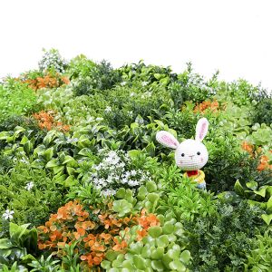 Dustproof Artificial Leaf Grass Wall Foliage Panels 40mm For Decoration