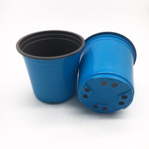 Buy cheap Garden plastic flower pot blue color and a variety size are available from wholesalers