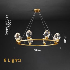 Modern Circle Rectangle Chandelier Lighting Living Dining Room Diamond Crystal