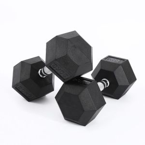 15kg Unisex Hexagon Rubber Dumbbells Non Toxic Customized