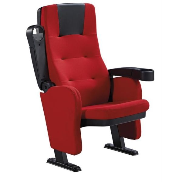 Quality Folded Theater Seating Chairs Comfortable Fabric With Cup Hold ISO9001 for sale