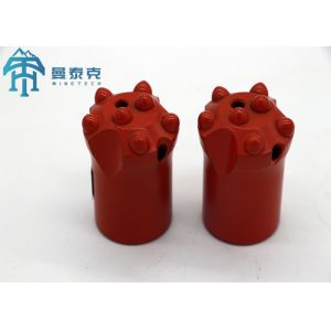 China Red 40mm Tapered Button Bit with 7° 11° 12° Taper and Customized Buttons for Hard Rock Mining on sale