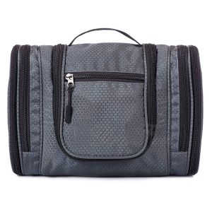 Large Capacity Hanging Travel Toiletry Bag With Zipper Mesh Pocket
