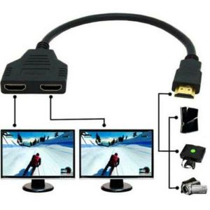 PVC HDMI Splitter 1 In 2 Out Splitter 2 Port Video Adapter Converter For PS4
