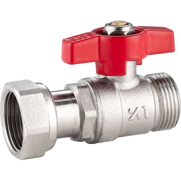 Quality 5401A Gas Stove Brass Ball Valve DN20 for Heating System Water Supply w/ Plastic pipe Adapter x Flex. Female Threads Nut for sale
