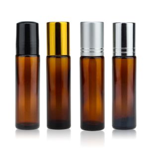 Buy cheap 10ml Amber Glass Roll On Bottles With Aluminum Plastic Cap from wholesalers