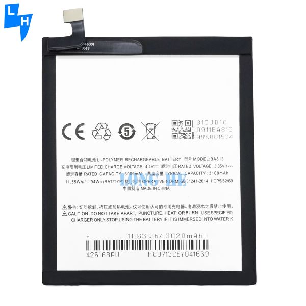 Quality 3100mAh Rechargeable Batteries for Meizu V8 Pro OEM BA813 Cell Phone Version Battery for sale