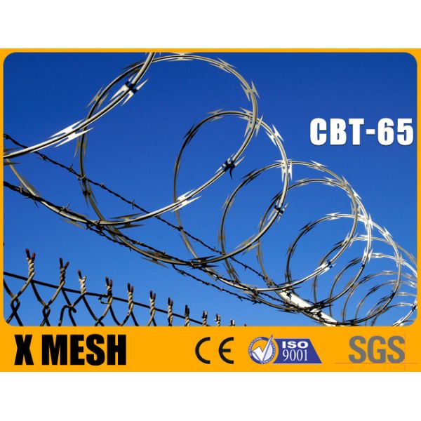 Quality CBT 65 Type Concertina Wire With SUS 304 Material 0.5mm Thickness For Security Fence for sale