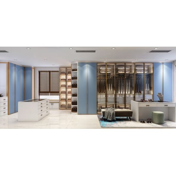 Buy cheap Blue Walk In Closet With Integrated Central Island Seamless Functionality from wholesalers