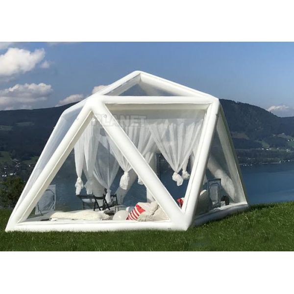 Quality Portable Large Clear Bubble House Inflatable Triangle Transparent PVC Inflatable Camping Tent for sale