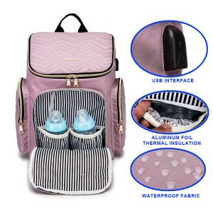 Buy cheap Embroidered Diaper Bag Backpack With USB from wholesalers
