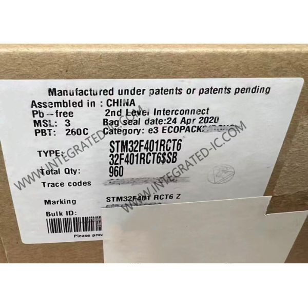 Quality LQFP64 Package STM32F401RCT6 32-Bit Single-Core Microcontroller MCU 256KB Flash for sale