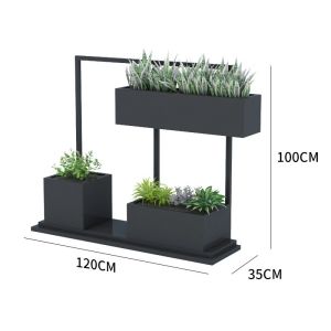 Buy cheap Outdoor 3 tier black stackable tiered metal planter tower box from wholesalers