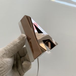 Buy cheap Rose Gold Mirror Backlit Stainless Steel Letters Anti Rust Backlit Metal Sign from wholesalers