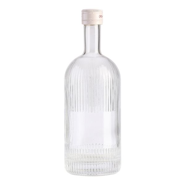 Buy cheap Clear Glass Collar Material 700ml/750ml/1000ml Beverage Liquor Round Empty Rum Bottle from wholesalers