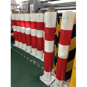 China Traffic Barricade High Intensity Prismatic Reflective Sheeting , Prismatic Reflective Viny on sale