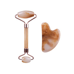 Buy cheap Anti Aging Face Jade Roller Set Rose Quartz Massage Roller from wholesalers