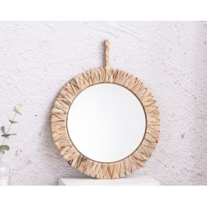 Buy cheap Wall Mounted Hanging Make Up Decoration Handmade Natural Seagrass Mirror from wholesalers