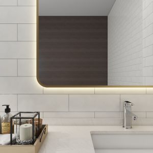 Damp Proof Led Lighted Mirror High Visibility Smart With Touch Control