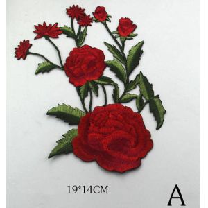 Buy cheap Polyester Embroidered Iron On Patches Appliques With Boutique Rose Flower 19*14 cm from wholesalers