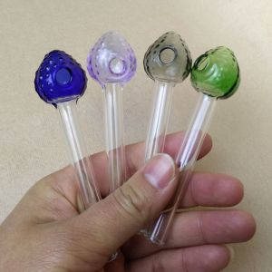 Strawberry Glass Smoking Pipe Multicolored 2mm Thickness Compact Type