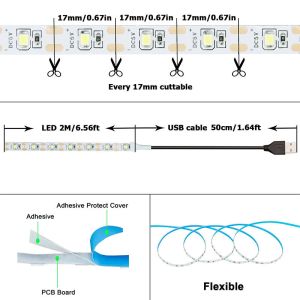 Buy cheap 120LEDs/m 5V 8mm 6500K White One Cut Flexible Electroplate SMD2835 LED Strip Light from wholesalers
