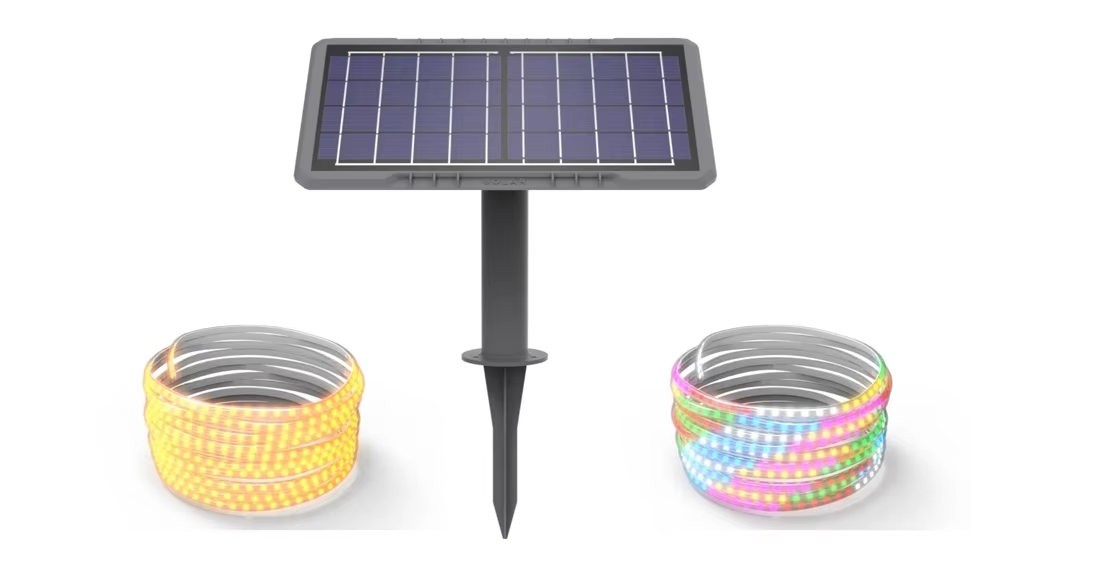 Buy cheap Charging efficiency solar light strip with RGB colorful light effect courtyard decoration light string product