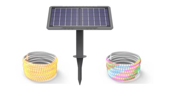 Quality Charging efficiency solar light strip with RGB colorful light effect courtyard decoration light string for sale