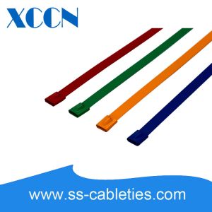 Buy cheap Wide Releasable Plastic Coated Stainless Steel Cable Ties High Strength from wholesalers