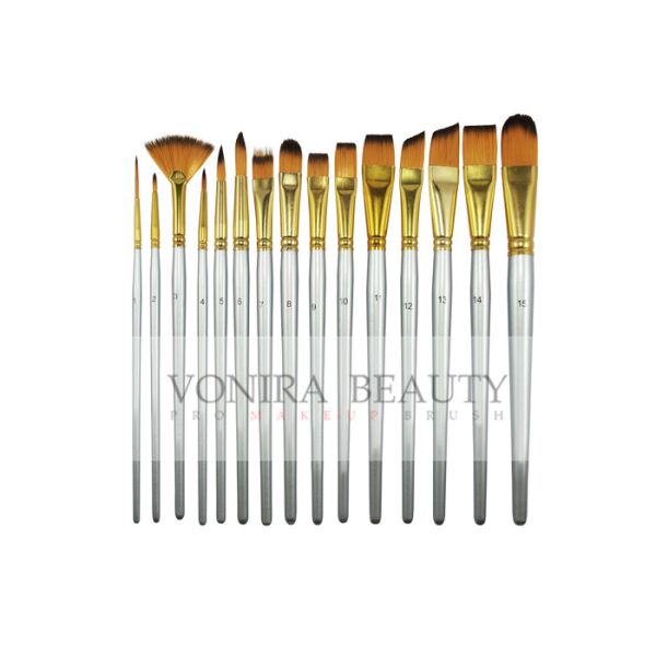 Quality 15 Synthetic Short Handle Art Body Paint Brushes for Acrylic , Oil  Gouache  & Face Painting for sale
