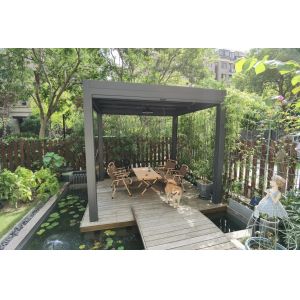 Gazebo Garden Waterproof Louvered Roof Gazebo Sunshade Gazebos