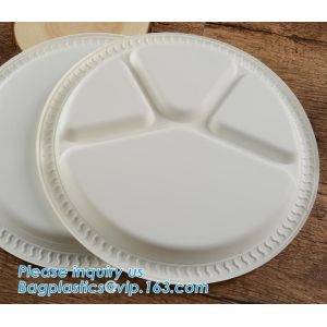 Buy cheap Eco-Friendly biodegradable compostable sugarcane bagasse 7inch food plate,disposable bagasse sugarcane plate 9inch pack from wholesalers