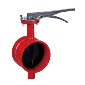 Medium Temperature Grooved Fire DI Wafer Butterfly Valve PN10 PN16 2"-10" for