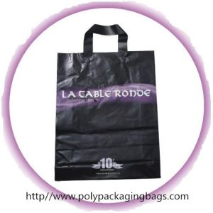 Buy cheap Black Soft Flexible Loop Handle Plastic Bags With Custom Printing from wholesalers